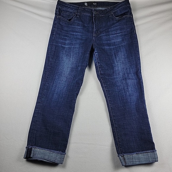Kut From The Kloth Jeans Women's Sz 12 Amy‎ Crop Straight Leg - Picture 1 of 15